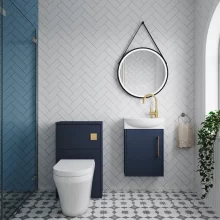 Nuie Deco Blue Wall Hung Cloakroom Suite
