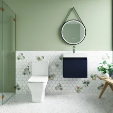 Nuie Deco Blue Wall Hung Cloakroom Suite