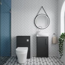 Nuie Deco Graphite Grey Floor Standing Cloakroom Suite