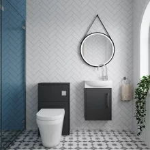 Nuie Deco Grey Wall Hung Cloakroom Suite