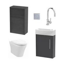 Nuie Deco Blue Wall Hung Cloakroom Suite