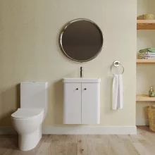 Nuie Deco Wall Hung Gloss White Cloakroom Set
