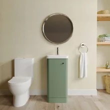 Nuie Deco Floor Standing Satin Green Cloakroom Set