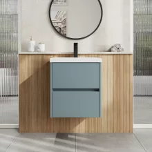 Nuie Havana Coastal Grey Wall Hung Vanity Unit & Mid Edge Basin