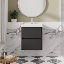 Nuie Havana Graphite Grey Wall Hung Vanity Unit & Thin Edge Basin