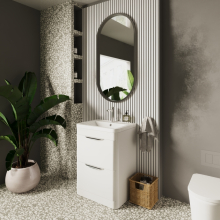 Lili 1100mm L Shape Bathroom Furniture Set - 2 Door - Gloss White