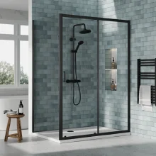 Nuie Rene 1000 x 700mm Sliding Shower Door Enclosure inc Side Panel and Tray