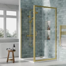 nuie-rene-brushed-brass-1000-x-900mm-sliding-shower-door-enclosure-inc-side-panel-and-tray-lifestyle.webp