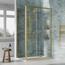 nuie-rene-brushed-brass-1200-x-700mm-sliding-shower-door-enclosure-inc-side-panel-and-tray-lifestyle-2.webp