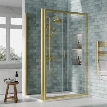 nuie-rene-brushed-brass-1200-x-760mm-sliding-shower-door-enclosure-inc-side-panel-and-tray-lifestyle-2.webp