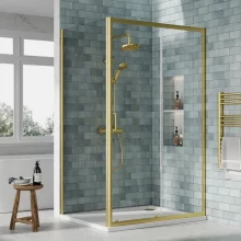 nuie-rene-brushed-brass-1200-x-900mm-sliding-shower-door-enclosure-inc-side-panel-and-tray-lifestyle.webp