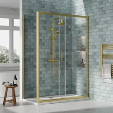 nuie-rene-brushed-brass-1400-x-700mm-sliding-shower-door-enclosure-inc-side-panel-and-tray-lifestyle-2.webp