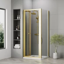 nuie-rene-brushed-brass-760mm-bifold-shower-door-square-enclosure-inc-side-panel-and-tray-lifestyle-2.webp