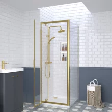 nuie-rene-brushed-brass-760mm-pivot-shower-door-square-enclosure-inc-side-panel--tray-lifestyle-2.webp