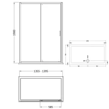 nuie-rene-chrome-1400mm-sliding-door-750mm-side-panel-and-tray-tech.webp