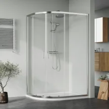 Nuie Rene Matt Black 1200 x 900mm Offset Quadrant Shower Enclosure