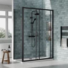 nuie-rene-matt-black-1400-x-700mm-sliding-shower-door-enclosure-inc-side-panel-and-tray-lifestyle-2.webp