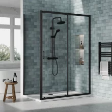 nuie-rene-matt-black-1400-x-800mm-sliding-shower-door-enclosure-inc-side-panel-and-tray-lifestyle.webp
