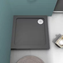 Giorgio2 Cut-To-Size White Slate Effect Shower Tray - 1400 x 900mm Including White Waste- CLEARANCE