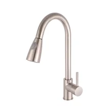Nuie Brushed Steel Pull Out Kitchen Mixer Tap - KC317