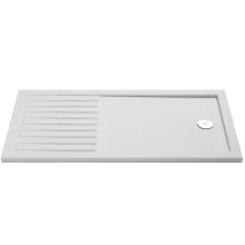 Nuie Pearlstone 1700 x 800mm Anti Slip Walk In Shower Tray With Drying Area