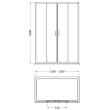 Nuie Rene 1700mm Sliding Shower Door 