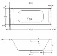 Fonte 1700 x 750mm Water System Whirlpool Bath - Jaquar