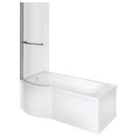 Overberg DOUBLECAST 1700 x 850mm P Shape Shower Bath Pack