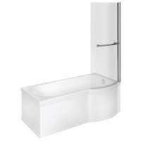 Beaufort Shannon 1500 x 850 P Shaped Shower Bath - Right Hand