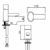 Sagittarius Blade Cloakroom Monobloc Basin Mixer Tap with Waste