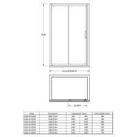 Nuie Pacific 1400mm Double Sliding Shower Door 