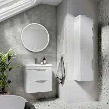Nuie White 810mm Two Drawer Vanity Unit With Ceramic Basin