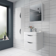 Parade Tall White Wall Mounted Bathroom Cupboard - Nuie