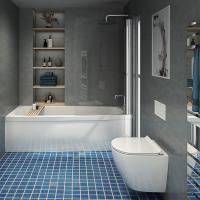 Dove Grey Showerwall Compact Tile Effect Wall Panel - 1220 x 2400mm