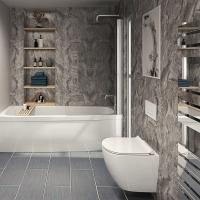  Platinum Travertine Riven Nuance Waterproof Shower Board 