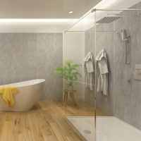  Classic Travertine Riven Nuance Waterproof Shower Board 