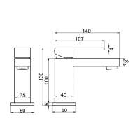 Abacus Plan Mono Basin Mixer Tap - Brushed Nickel