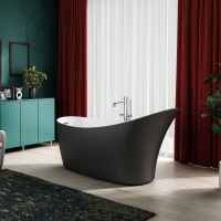 Charlotte Edwards Portobello Matt Black 1700 x 730 Modern Freestanding Bath