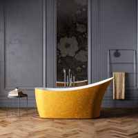 Charlotte Edwards Portobello Sparkling Gold 1590 x 680mm Modern Freestanding Bath