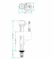 Viva Sanitary Skylo Dual Entry 4 in 1 Toilet Cistern Fill Valve (Brass Thread) - UNI/B