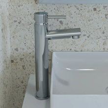 Scudo Muro Black High Riser Basin Mono Tap