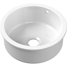 NUIE Inset Round Single Bowl Kitchen Sink with Overflow & Central Waste 460 x 191mm