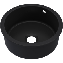 NUIE Black Inset Round Single Bowl Kitchen Sink with Overflow & Central Waste 460 x 191mm