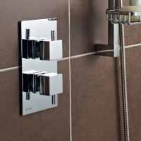 Element Thermostatic Concealed Shower Valve with Riser Rail & Fixed Rain Head - Kartell UK 