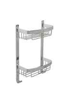 Croydex Premium Large Curved Two Tier Shower Caddy - 390 x 255 x 125mm - Rust Free