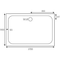 Deluxe 1700 x 800mm Rectangular Tray & Free Chrome Waste