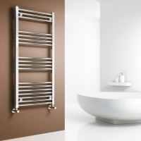 1200 x 500mm Chrome Towel Rail with FREE Valves - Scudo