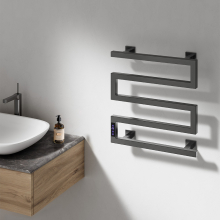 Reina Vispa 510 x 500mm Brushed Brass Bathroom Electric Radiator