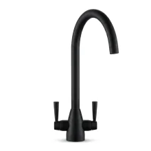 Richmond Twin Lever Kitchen Mixer Tap - Matt Black