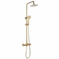 Ripley Round Thermostatic Dual Head Shower Set - Brushed Brass - Signature
